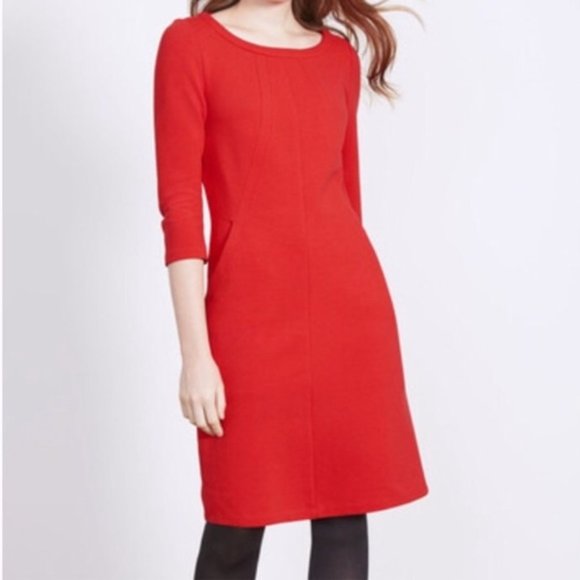 Boden Red Ottoman Shift Midi Dress WH538 Size 8L - Picture 14 of 14
